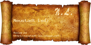 Neustadt Leó névjegykártya